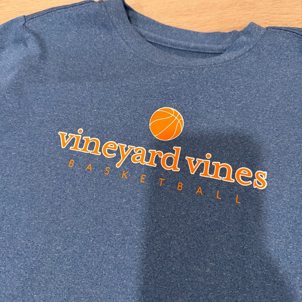 Vineyard Vines basketball long sleeve shirt boys 7 performance athletic sports